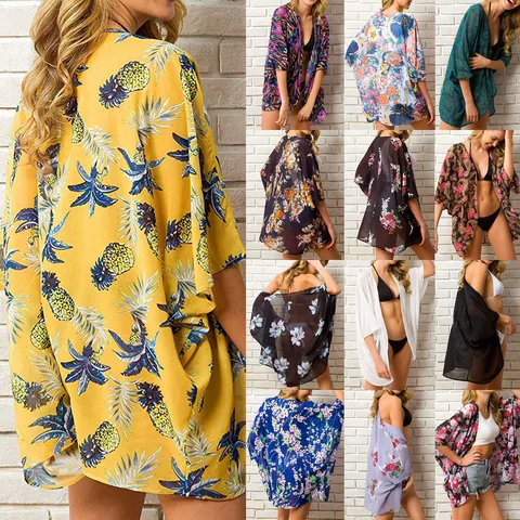 Women's Streetwear Flower Printing Cover Ups