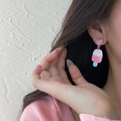 Sweet Heart Shape Mixed Materials Patchwork Women's Earrings