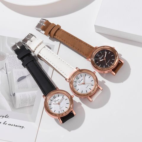 Casual Solid Color Concealed Buckle Quartz Women's Watches
