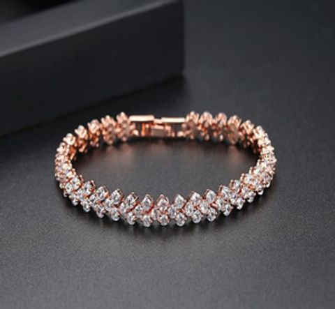 Casual Lady Star Flower Alloy Cloth Plating Inlay Artificial Gemstones Women's Bracelets Bangle