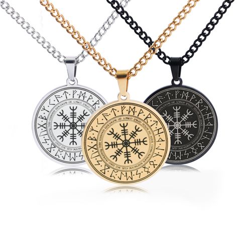 Ethnic Style Symbol Stainless Steel Titanium Steel Men's Pendant Necklace