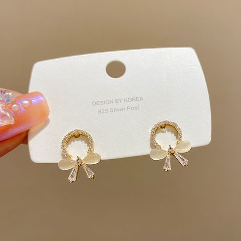 Sweet Streetwear Fruit Heart Shape Flower Alloy Enamel Plating Inlay Artificial Pearls Rhinestones Women's Drop Earrings