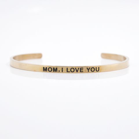 Casual Simple Style Letter Stainless Steel Cuff Bracelets