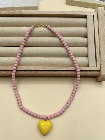 Wholesale Jewelry Sweet Heart Shape Arylic Pendant Necklace