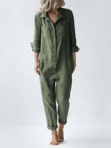 Women's Street Casual Solid Color Full Length Patchwork Jumpsuits