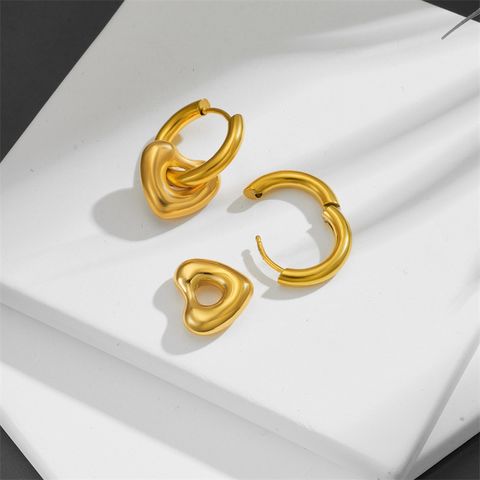 1 Pair Vintage Style Solid Color Plating Stainless Steel Acrylic 18K Gold Plated Ear Studs