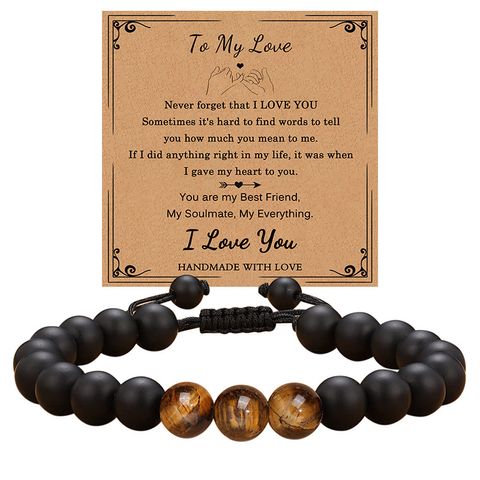 1 Piece Simple Style Geometric Rope Tiger Eye Men's Bracelets