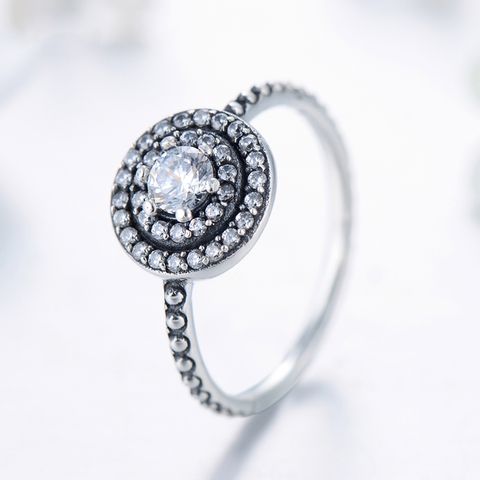 Ins Style Elegant Vintage Style Circle Sterling Silver Plating Inlay Zircon Rings