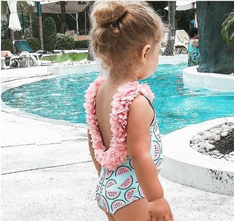 Kinder Baby Mädchen Wassermelone Badeanzug 3d Blume Bikini Badeanzug