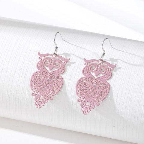 Vintage Style Simple Style Owl Alloy Hollow Out Women's Drop Earrings