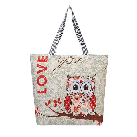 Women's Ethnic Style Letter Canvas Shopping Bags