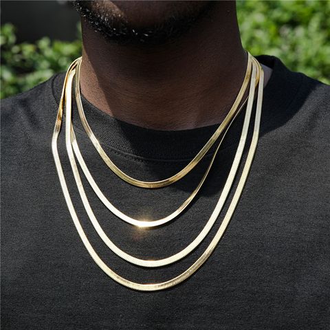 Hip-Hop Solid Color Stainless Steel Plating Unisex Necklace