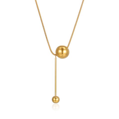 Classic Style Ball Titanium Steel Plating Necklace