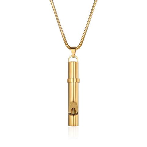 Hip-Hop Simple Style Whistle 304 Stainless Steel Plating 18K Gold Plated Unisex Pendant Necklace