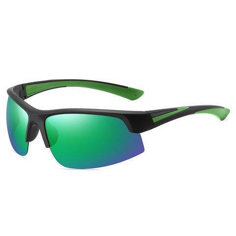 Retro Solid Color Tac Square Half Frame Sports Sunglasses