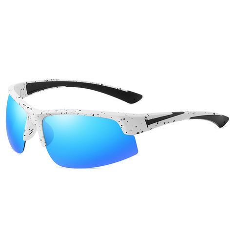 Retro Solid Color Tac Square Half Frame Sports Sunglasses