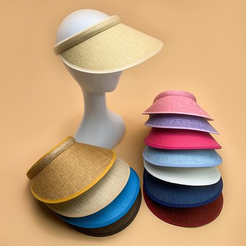 Femmes Style Simple Couleur Unie Avant-toit Large Chapeau De Soleil