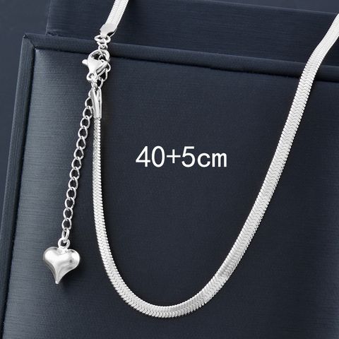 Stainless Steel 18K Gold Plated White Gold Plated Simple Style Plating Solid Color Necklace