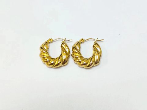 1 Pair Ins Style U Shape Geometric Plating Stainless Steel 18k Gold Plated Earrings
