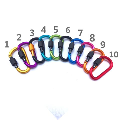 High Quality Bold 8cm D-shaped Aluminum Alloy With Lock Carabiner Backpack Buckle
