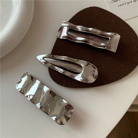 Casual Simple Style Water Droplets Rectangle Alloy Pleated Hair Clip