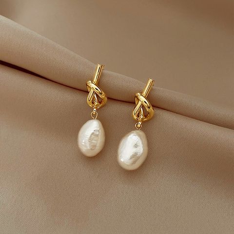 1 Pair Basic Vintage Style Korean Style Solid Color Alloy Ear Studs