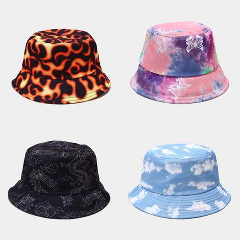 Unisex Hip-hop Retro Color Block Wide Eaves Bucket Hat
