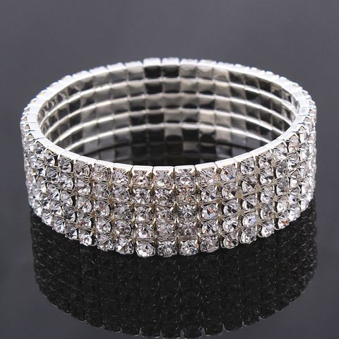 Luxurious Geometric Metal Inlay Rhinestones Women's Bracelets