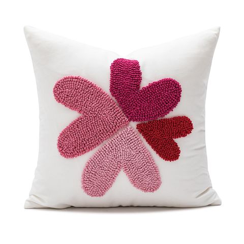 Cute Heart Shape Flower Cotton Pillow Cases