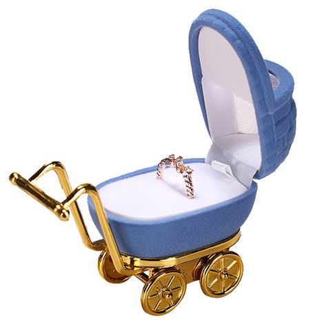 Cute Novelty Baby Carriage Flannel Jewelry Boxes