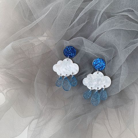 Casual Lady Clouds Water Droplets Arylic Women's Drop Earrings