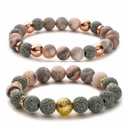 Retro Mehrfarbig Ein Naturstein Perlen Armbänder
