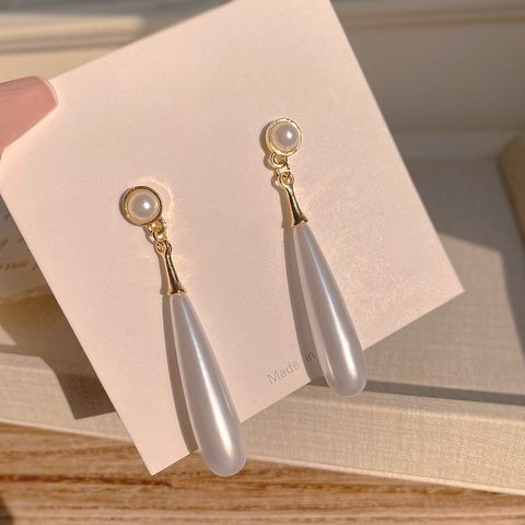 Elegant Vintage Style Water Droplets Alloy Plating Inlay Artificial Pearls Gold Plated Women's Drop Earrings