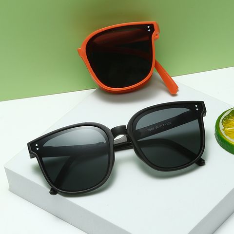 Ins Style Color Block Ac Square Full Frame Kids Sunglasses