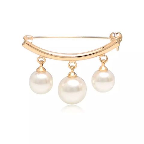 Elegant Geometric Alloy Inlay Artificial Pearls Women's Brooches