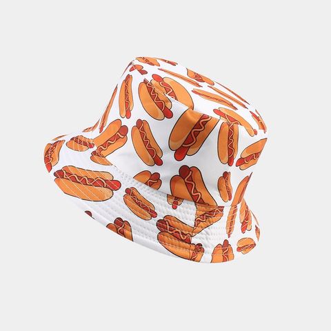 Unisex Exaggerated Novelty Colorful Hamburger Printing Bucket Hat