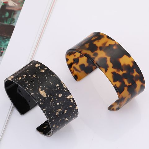 Classic Style Color Block Leopard Arylic Wholesale Cuff Bracelets