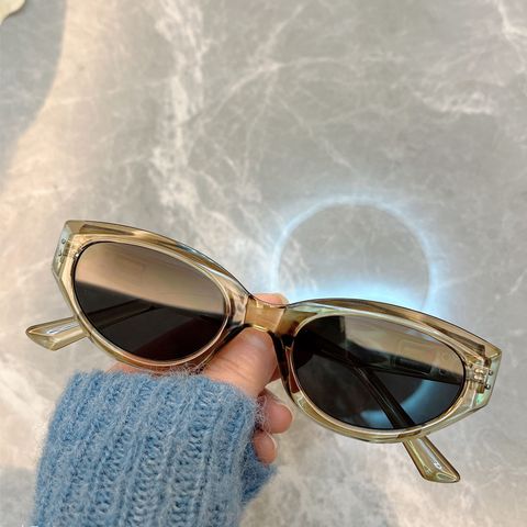 Streetwear Solid Color Ac Cat Eye Full Frame Women's Sunglasses