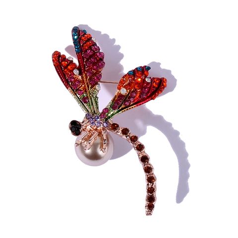 Elegant Lady Dragonfly Alloy Inlay Artificial Gemstones Artificial Pearls Women's Brooches