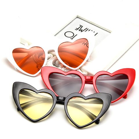 Casual Sweet Heart Shape Ac Special-shaped Mirror Full Frame Women's Sunglasses