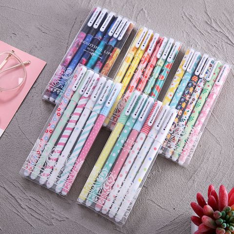 Creative Cartoon 6 Pack Gel Pen Set Hot Selling Stationery Set For Students Ball Pen Factory Direct Sales