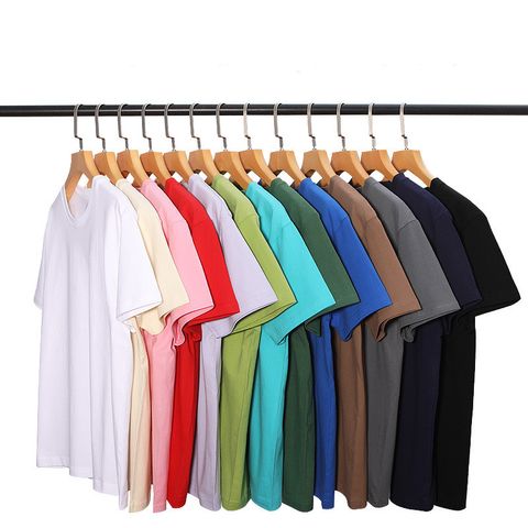 Unisex T-shirt Short Sleeve T-shirts Patchwork Basic Solid Color