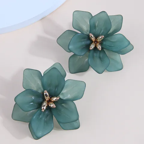 Sweet Flower Resin Ferroalloy Women's Ear Studs