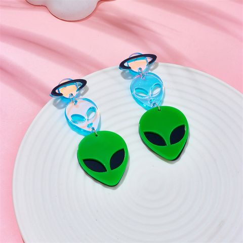 Cartoon Style Funny Alien Arylic Women's Drop Earrings