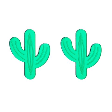 Cartoon Style Cactus Arylic Women's Ear Studs