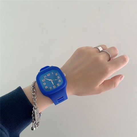 Deportes Color Sólido Cuarzo Relojes De Mujer