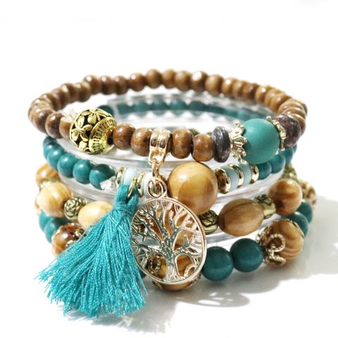 Ethnic Style Tree Beaded Tassel Women's Bracelets