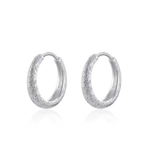 1 Pair Lady Classic Style Circle Sterling Silver Plating Hoop Earrings