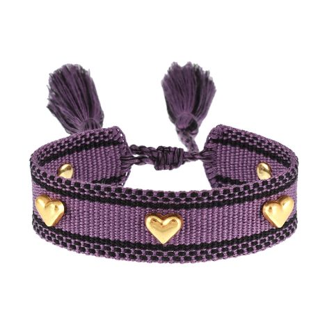 Simple Style Heart Shape Polyester Knitting Women's Bracelets