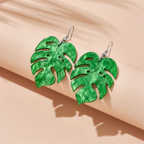 Tropical Leaves Arylic Three-dimensional Women's Drop Earrings